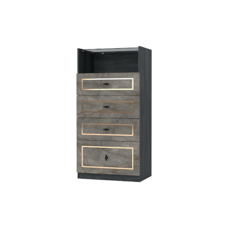 ตู้ลิ้นชัก 4 ลิ้นชัก WISDOM DESIGN FURNITURE GDW-601 60 ซม. สีแอชเกรย์/บราวน์มาร์เบิ้ล_1